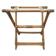 Bamboo and Rattan Woven Folding Luggage Stand