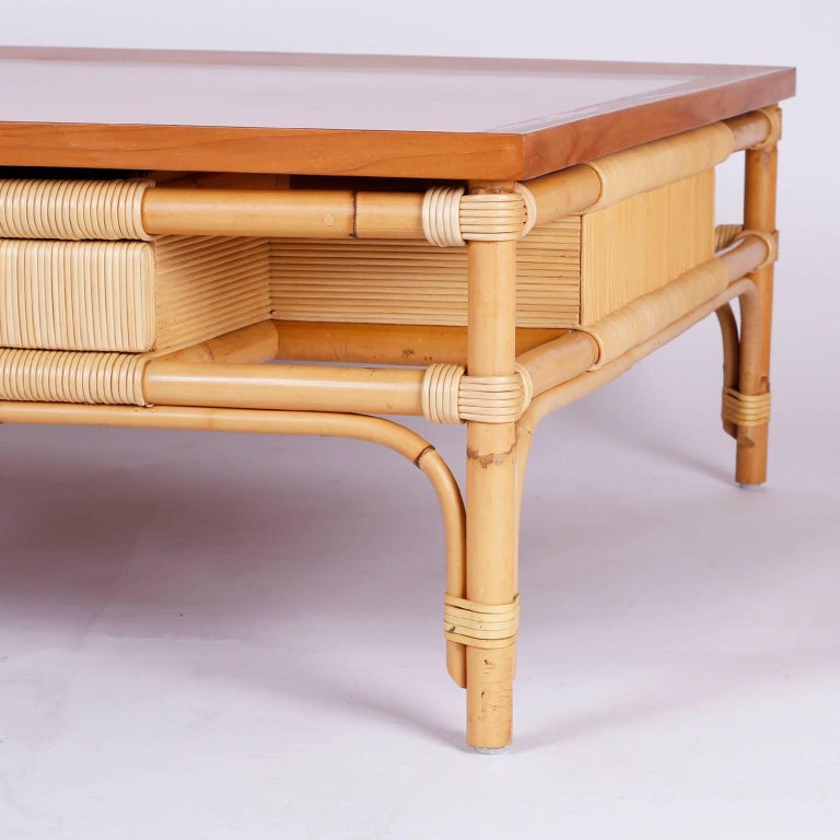 Bamboo and Reed Coffee Table at 1stDibs