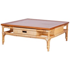 Table basse en bambou et roseau