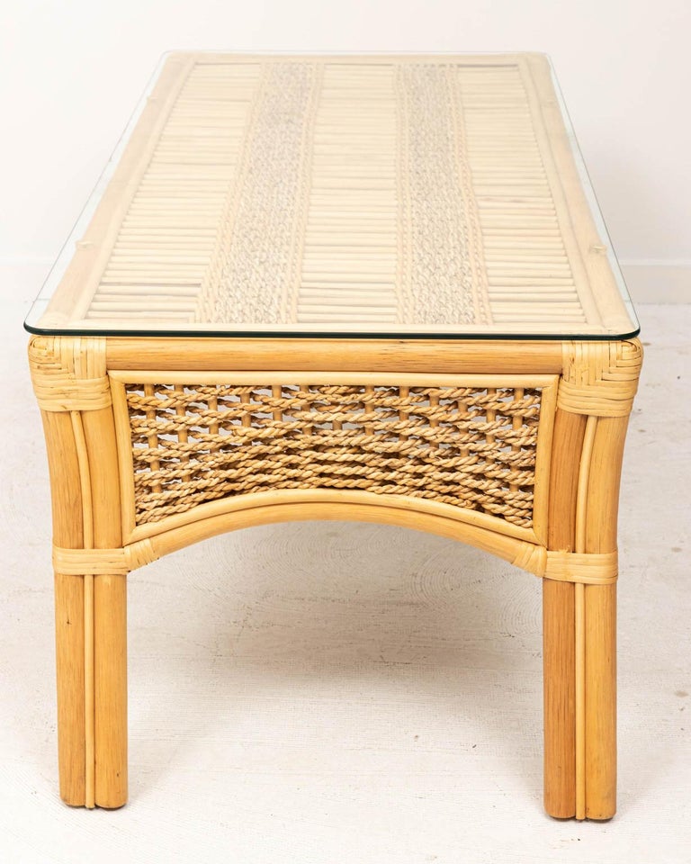 Bamboo and Rope Coffee Table For Sale at 1stDibs