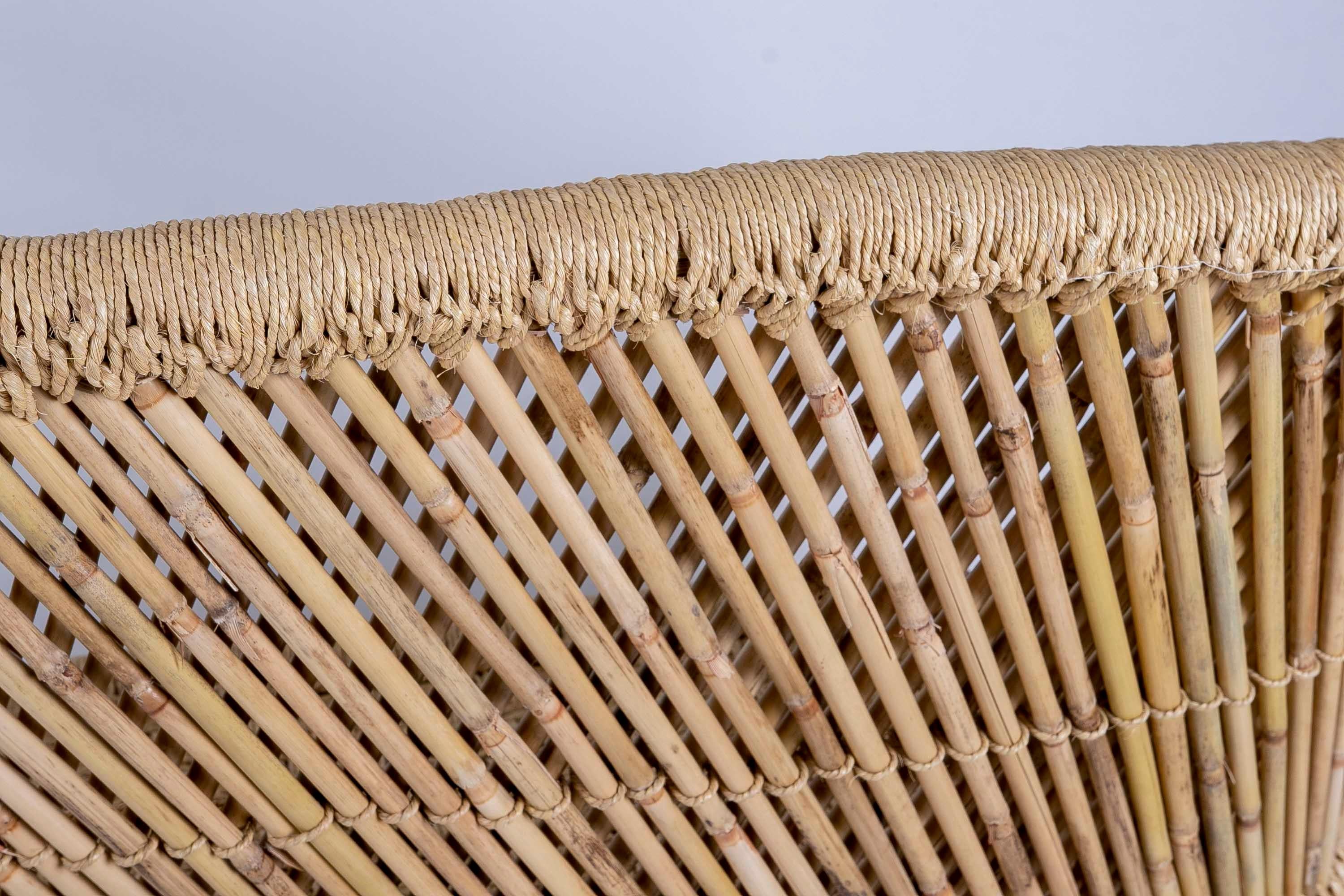  Bamboo and Rope Hand-Stiched  Sofa For Sale 11