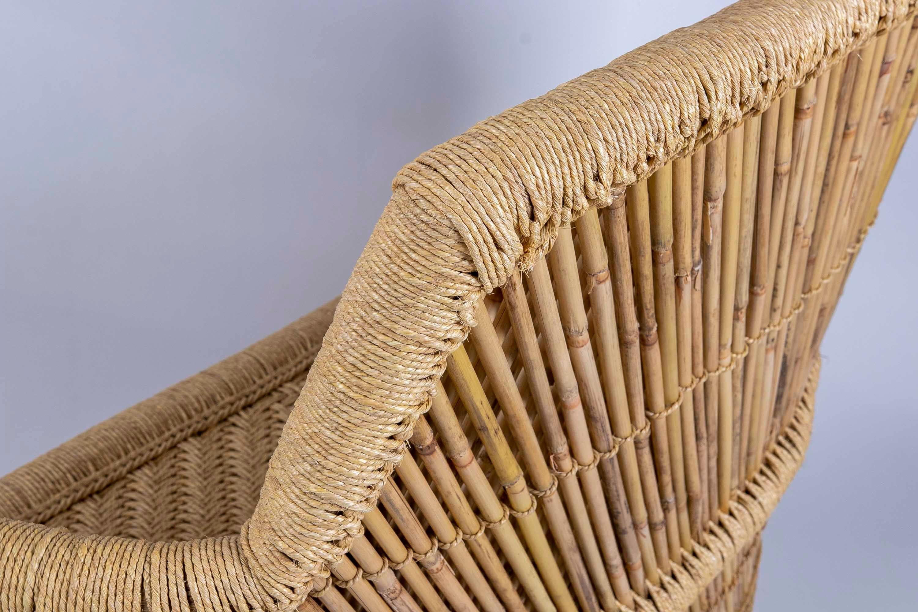  Bamboo and Rope Hand-Stiched  Sofa For Sale 15