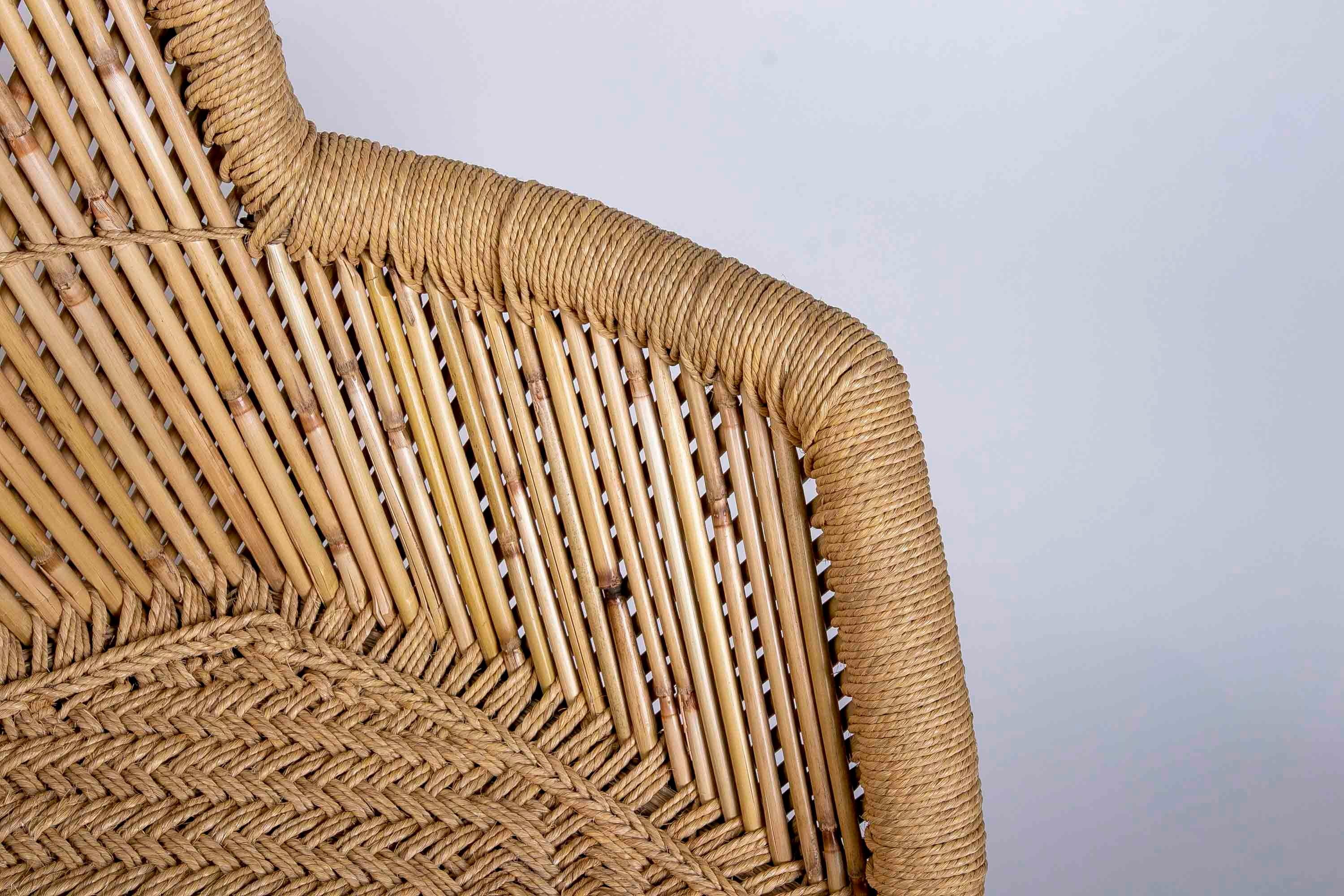  Bamboo and Rope Hand-Stiched  Sofa For Sale 1