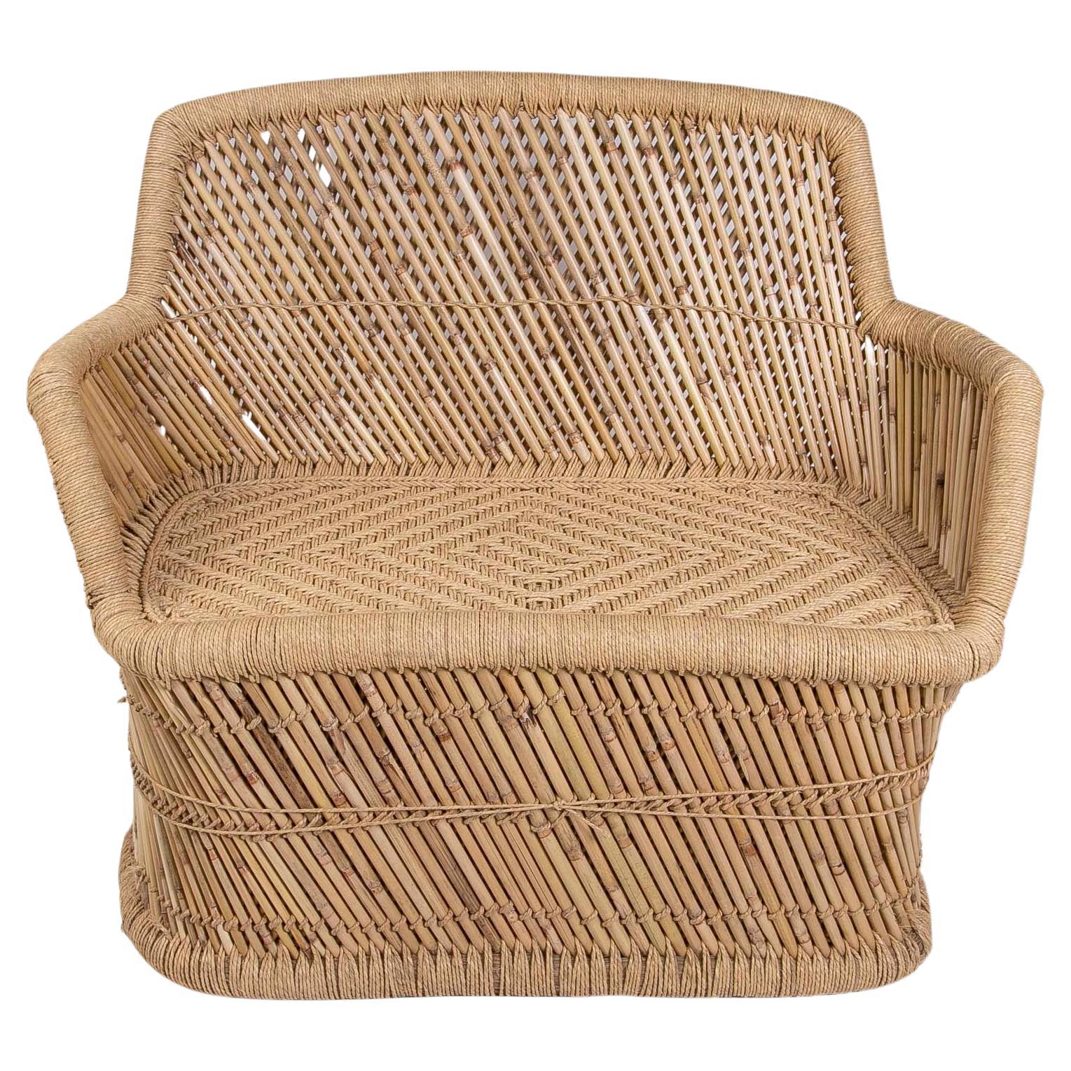  Bamboo and Rope Hand-Stiched  Sofa