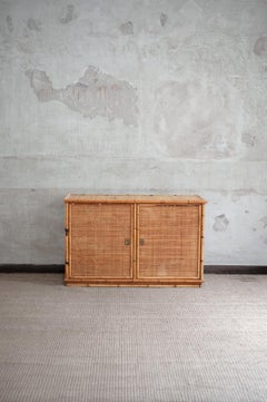 Sideboard aus Bambus und Schilfgewebe von Dal Vera – 1970er Jahre