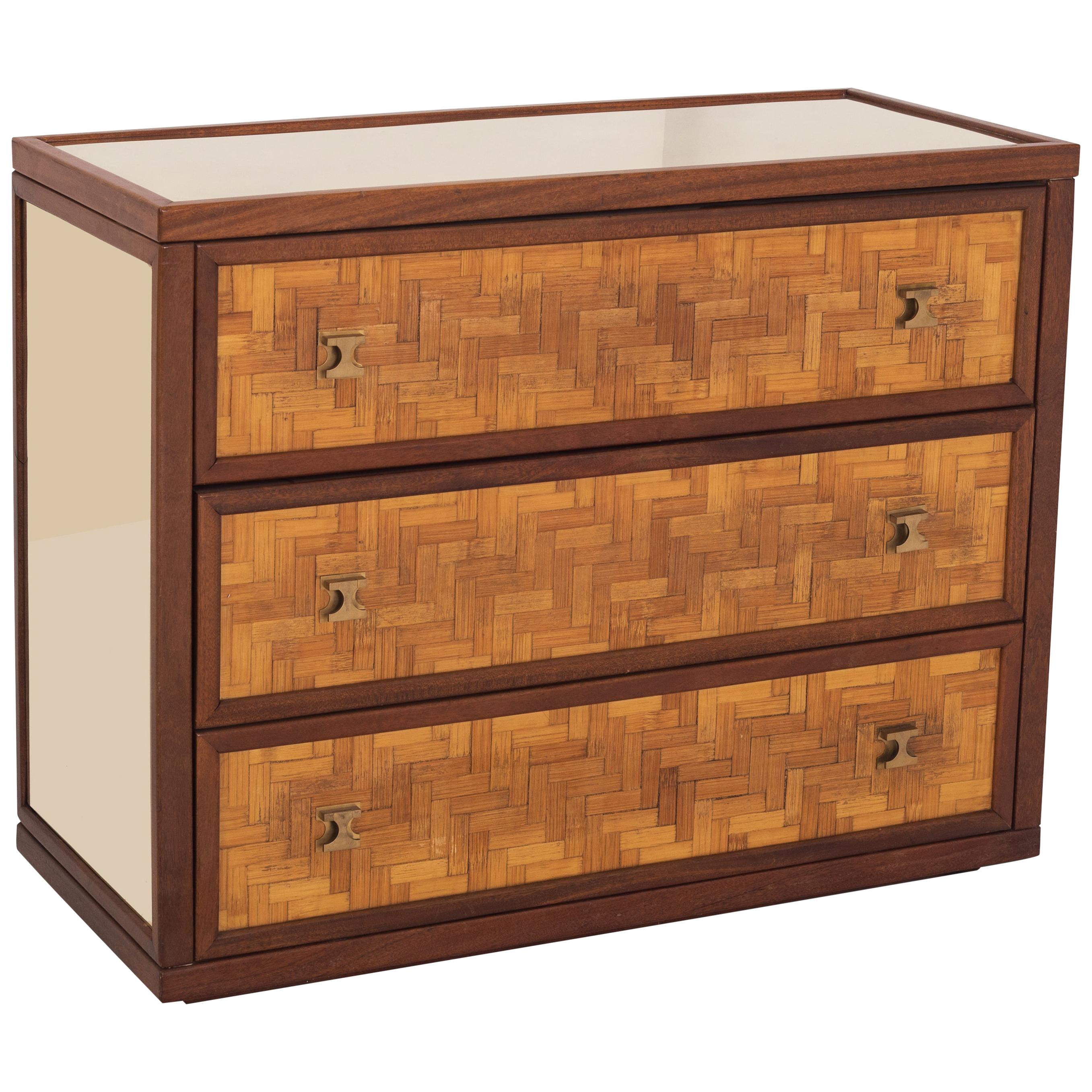 Bamboo and Walnut Drawer Chest Vivai del Sud