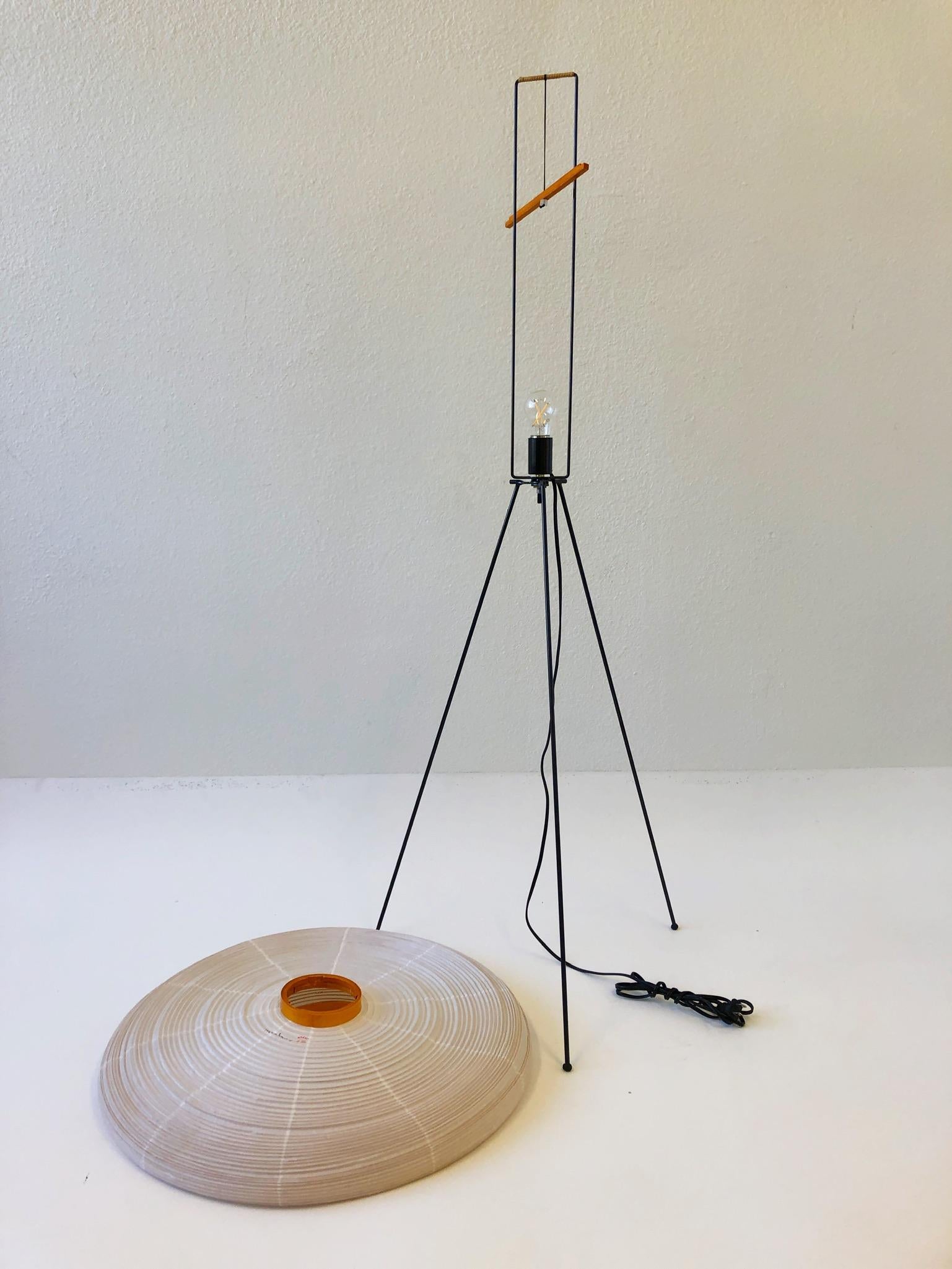 Japanese Bamboo and Washi Paper Tripod Floor Lamp by Isamu Noguchi