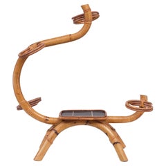 Bamboo and Wicker  plant stand 1950s Holland