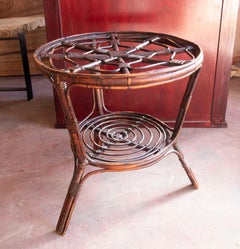 Bamboo and Wicker Round Table