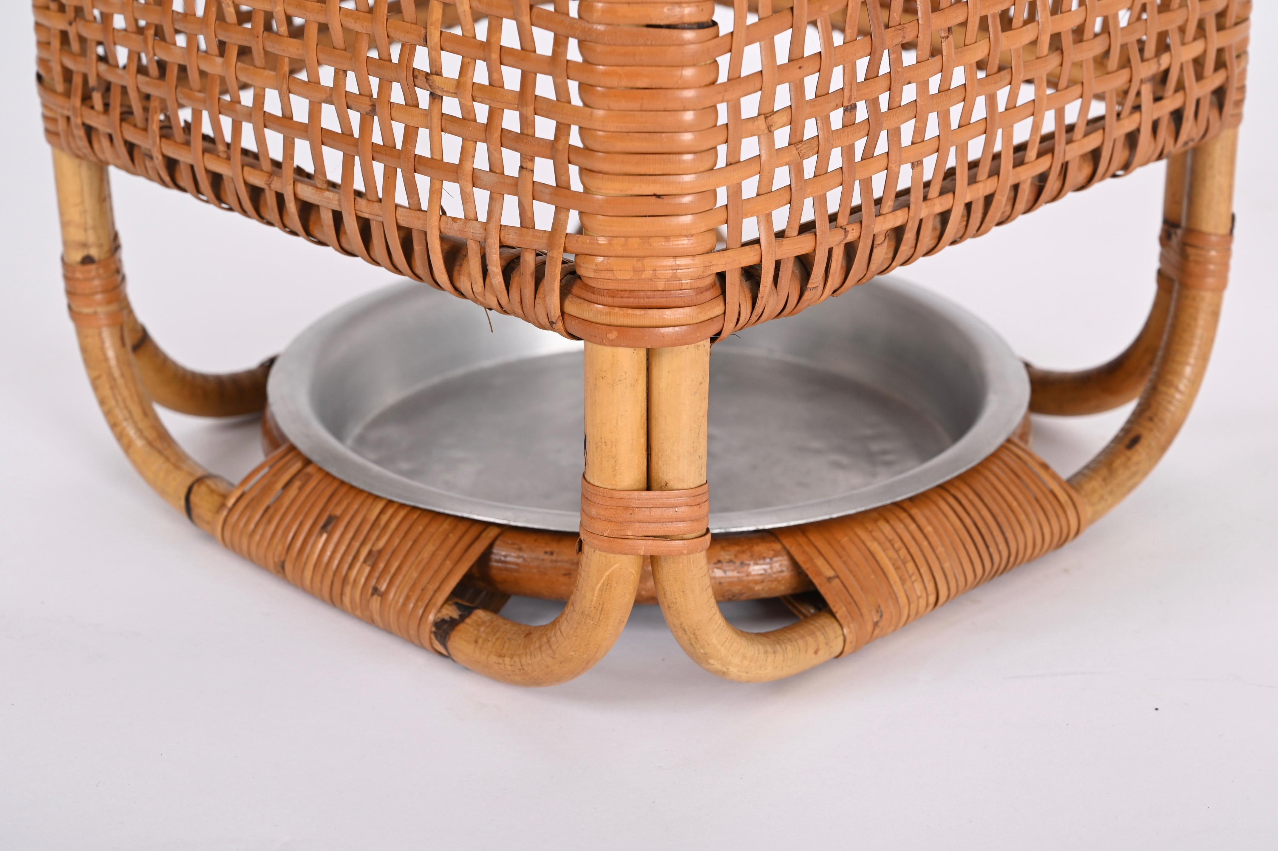 Bamboo and Wicker Umbrella Stand in the Style of Franco Albini, Italy, 1960s For Sale 7