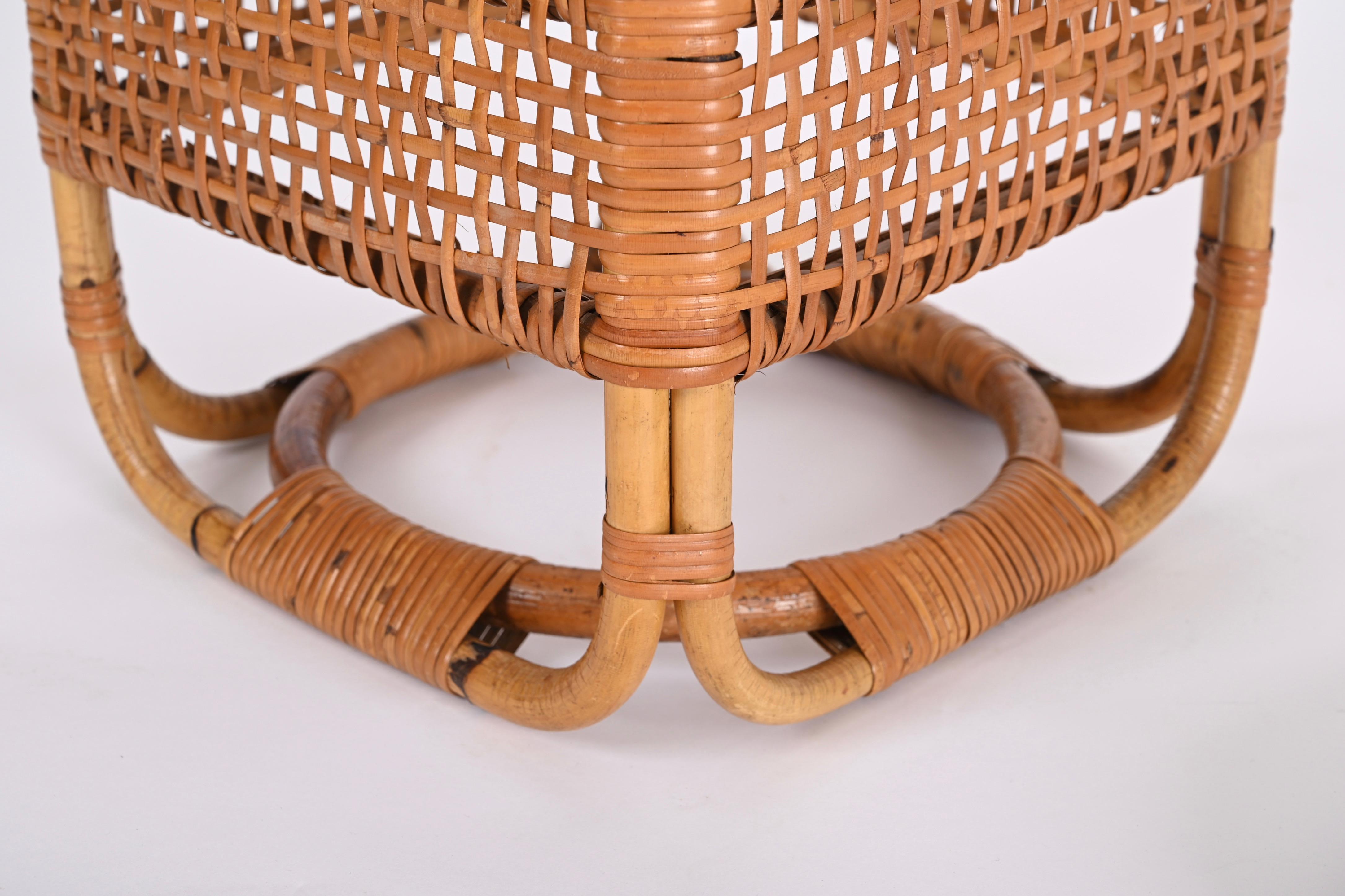 Bamboo and Wicker Umbrella Stand in the Style of Franco Albini, Italy, 1960s For Sale 8