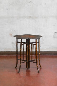 Bamboo and wood table attributed to Perret & Vibert, France late 19th century