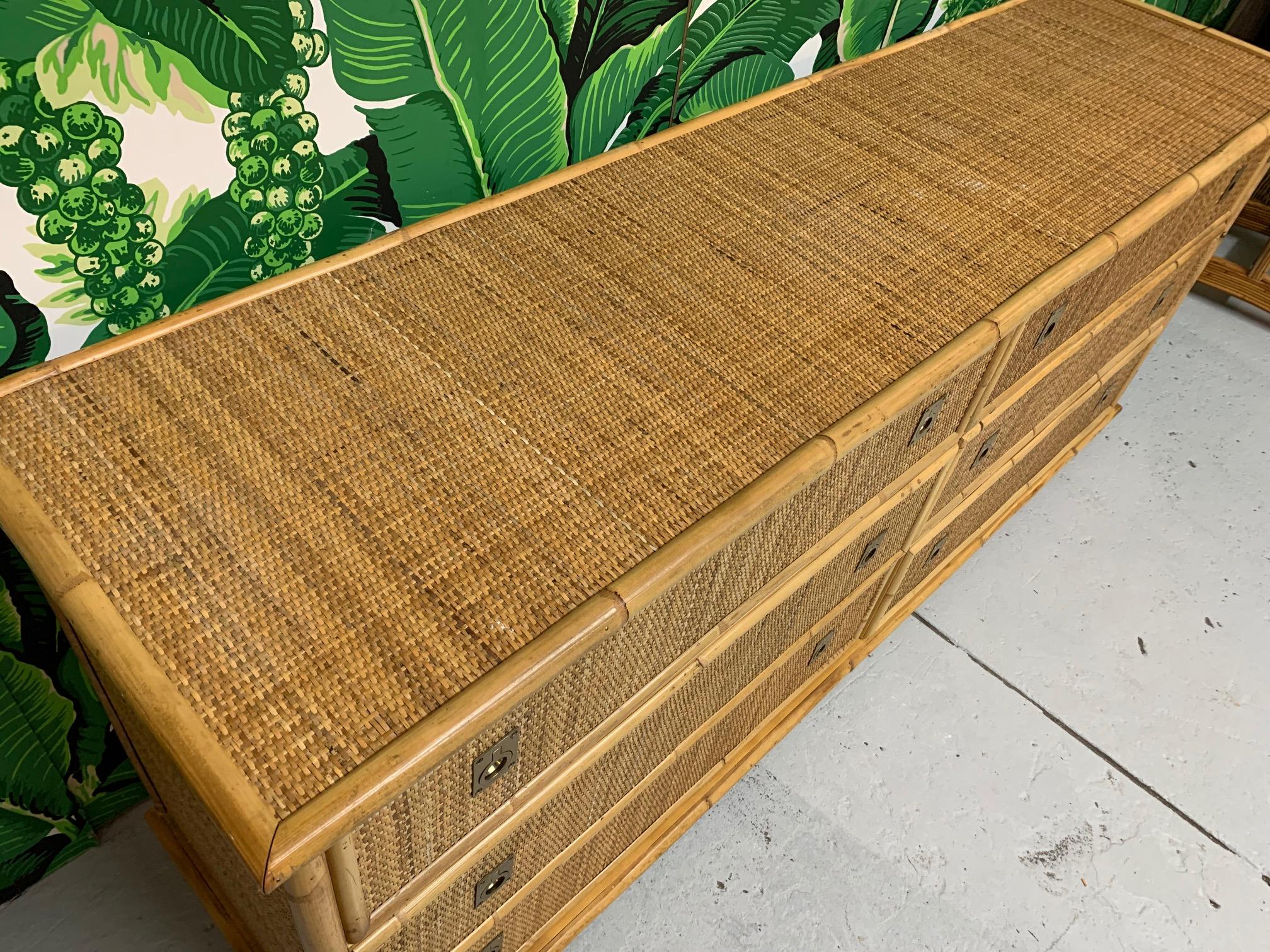 Bamboo and Woven Rattan Double Dresser 1