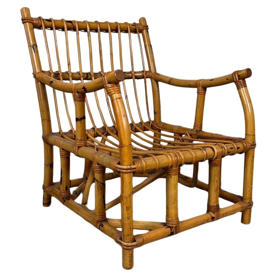Bamboo Armchair - 1970s For Sale