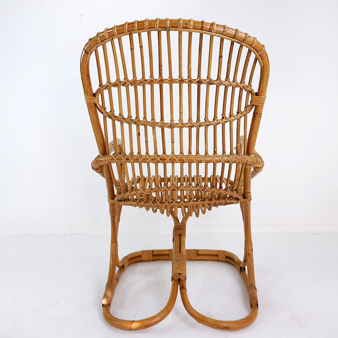 Sessel aus Bambus, Tito Agnoli zugeschrieben, 1960er-Jahre (Italienisch) im Angebot