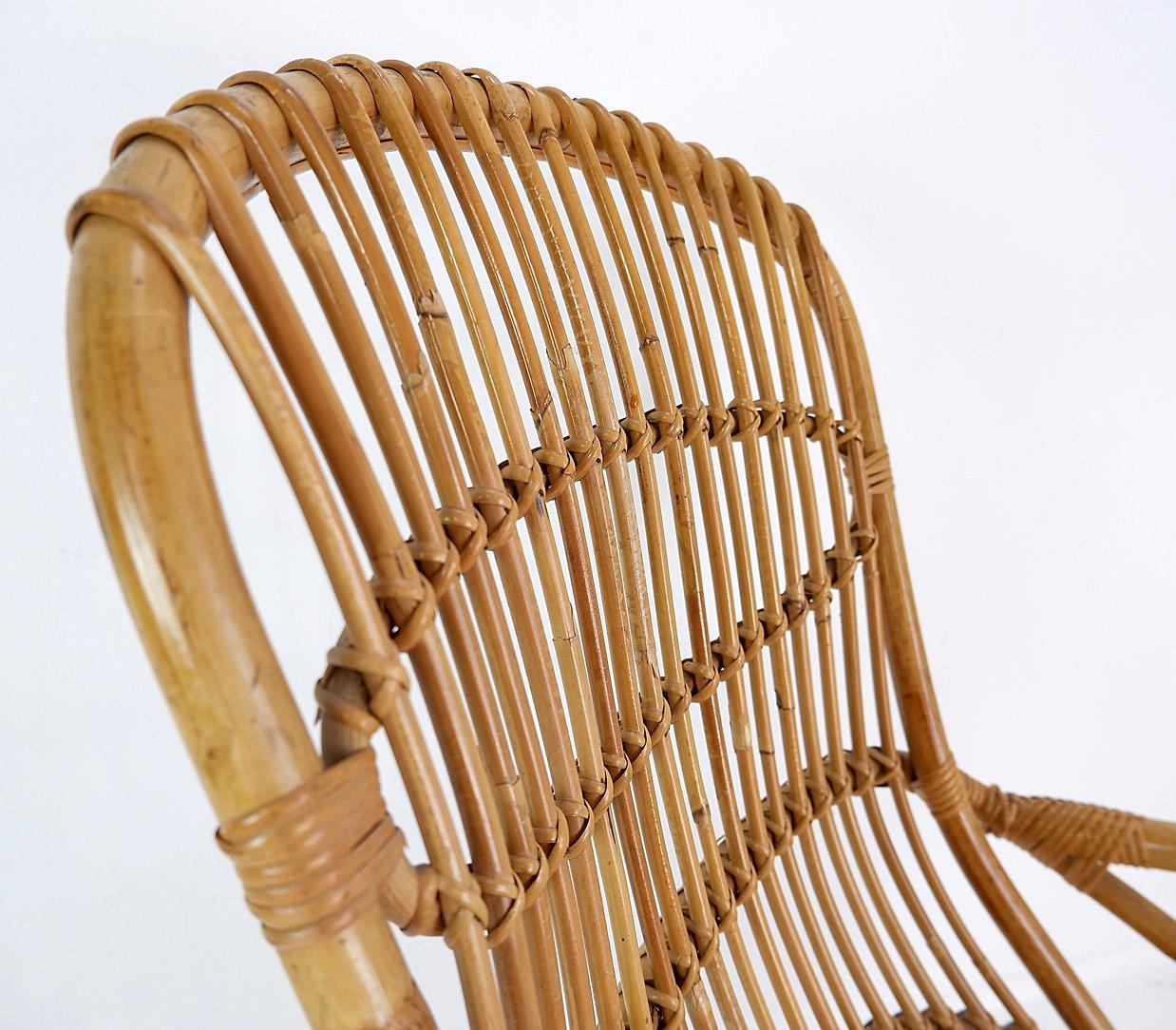 Sessel aus Bambus, Tito Agnoli zugeschrieben, 1960er-Jahre im Zustand „Gut“ im Angebot in Linkebeek, BE