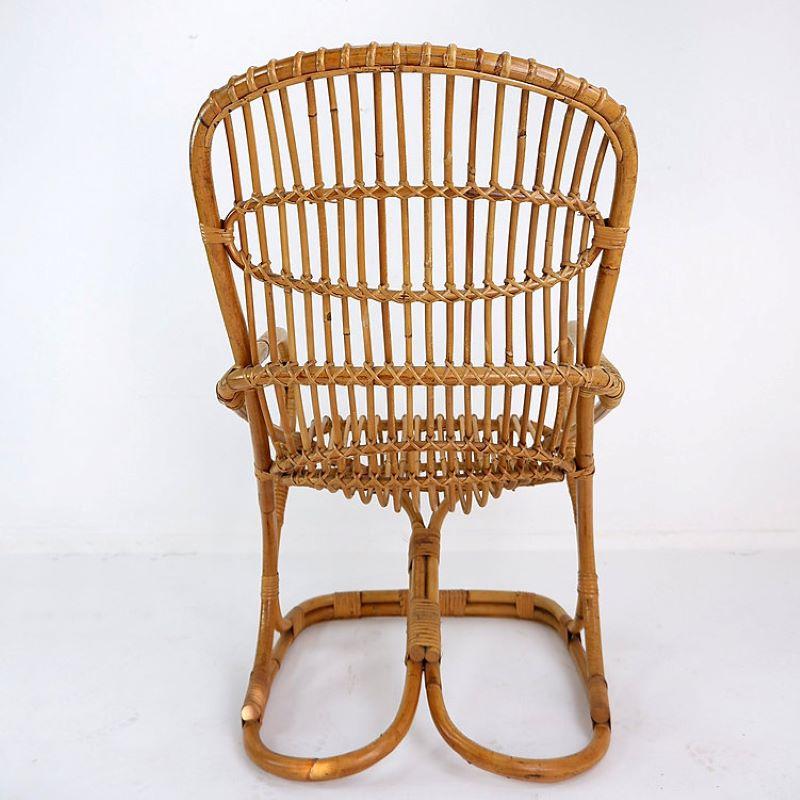 Bamboo Armchair attributed to Tito Agnoli, 1960's For Sale 3
