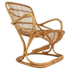 Bamboo Armchair attributed to Tito Agnoli, 1960s