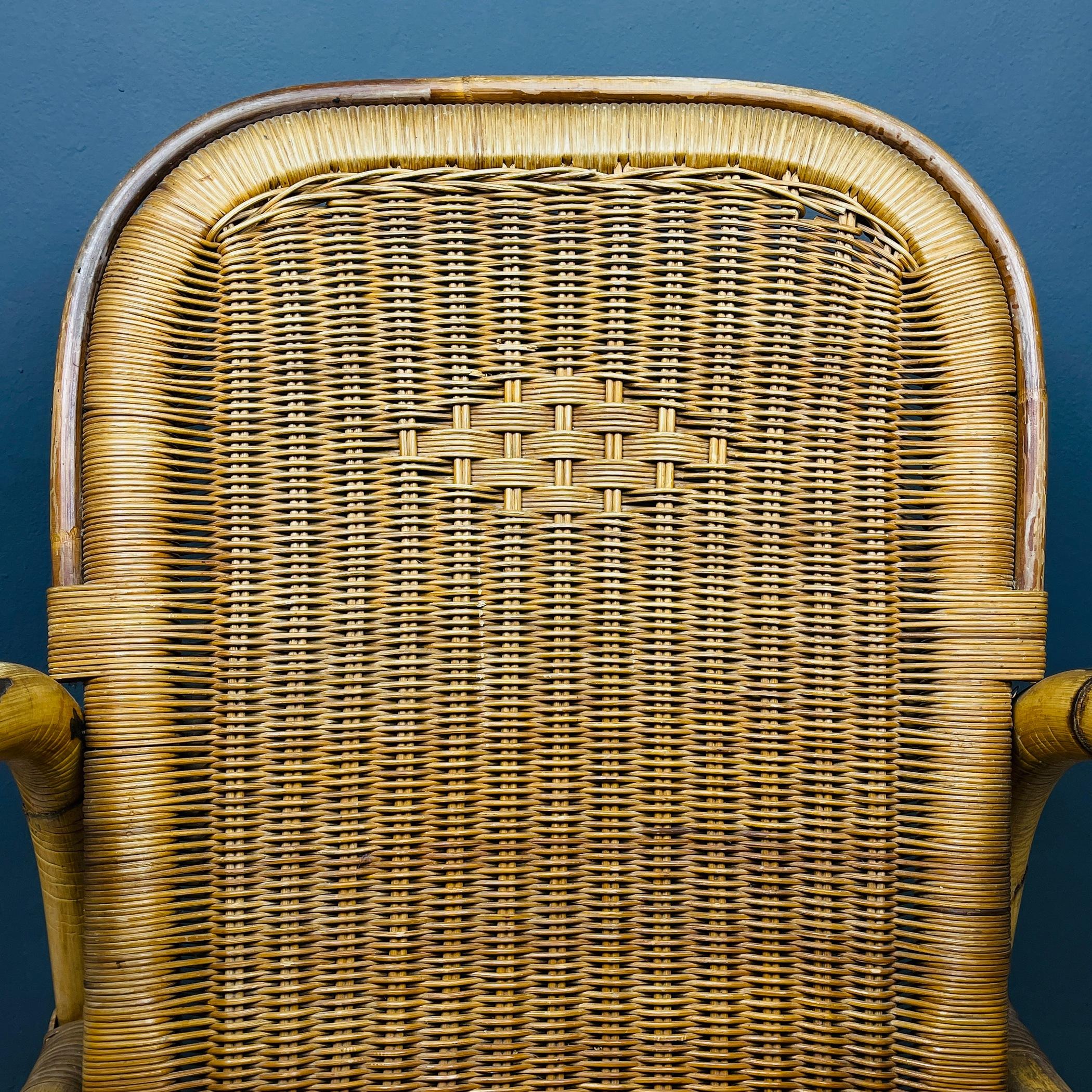 Bamboo armchair Italy 1950s Italian vintage garden furniture  For Sale 5