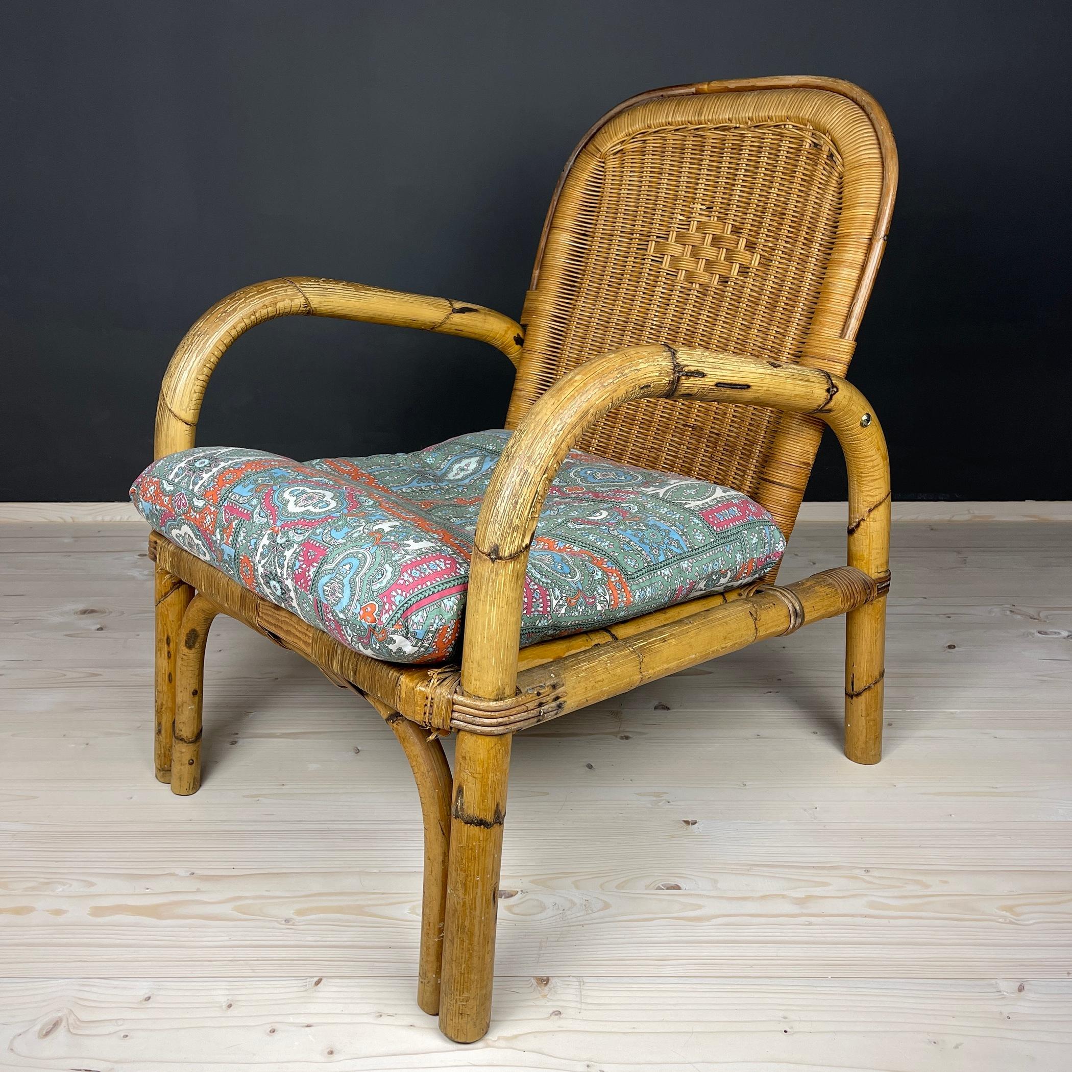 Bamboo armchair Italy 1950s Italian vintage garden furniture  For Sale 7