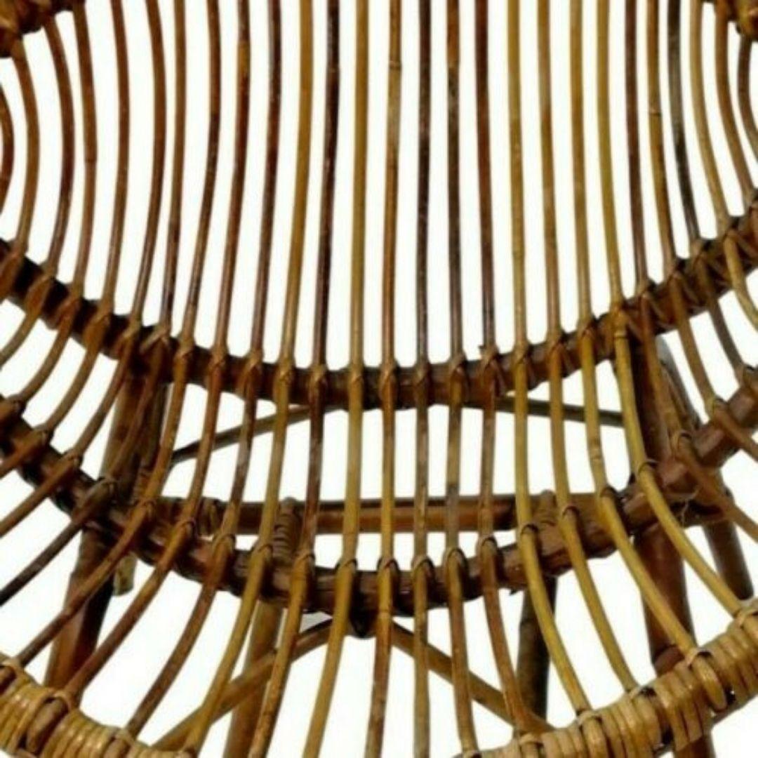Mid-20th Century Bamboo Armchair Wicker Chair by Bonacina, 1960s