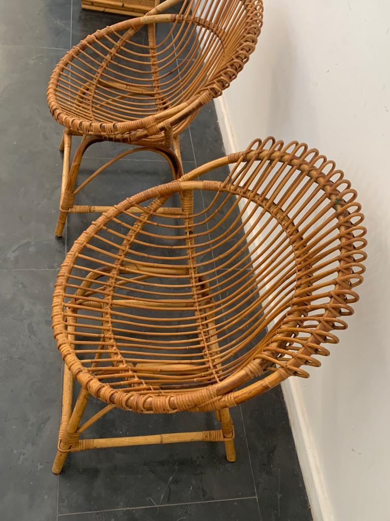 Bamboo Armchairs, 1950s, Set of 2 For Sale 1