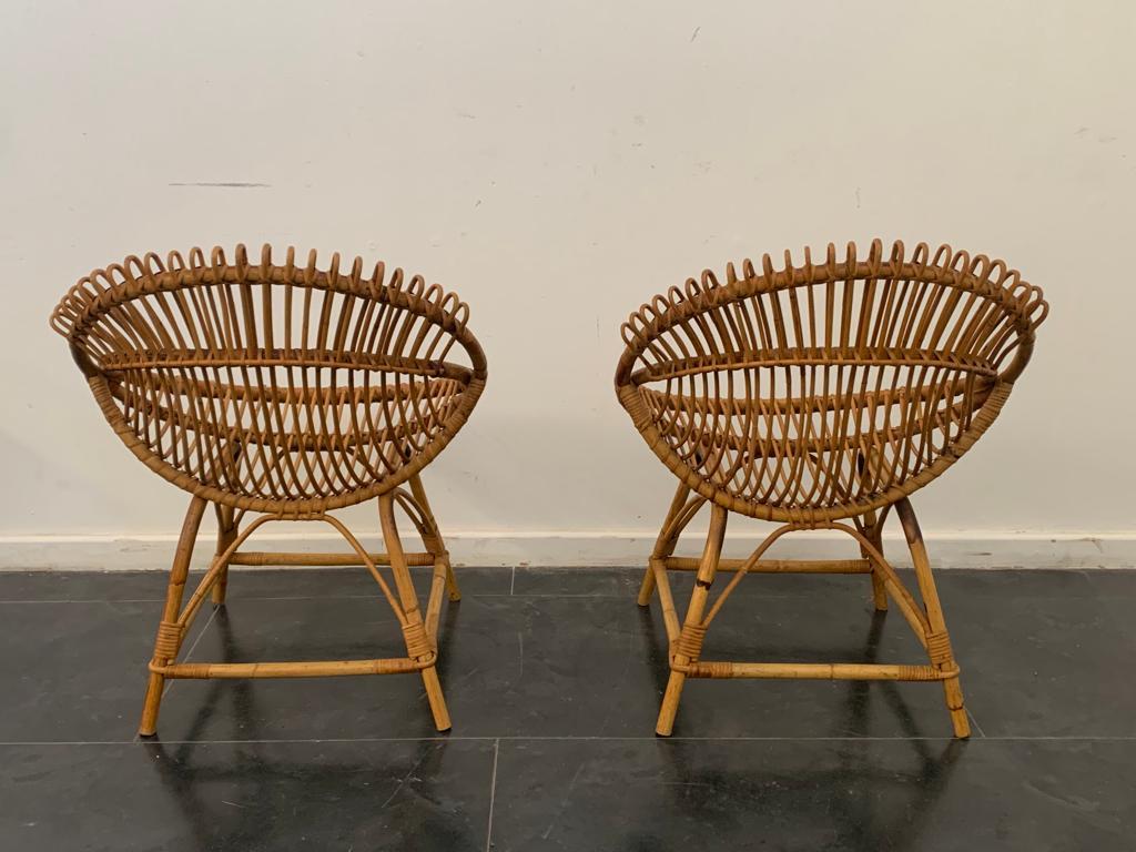 Bamboo Armchairs, 1950s, Set of 2 For Sale 2
