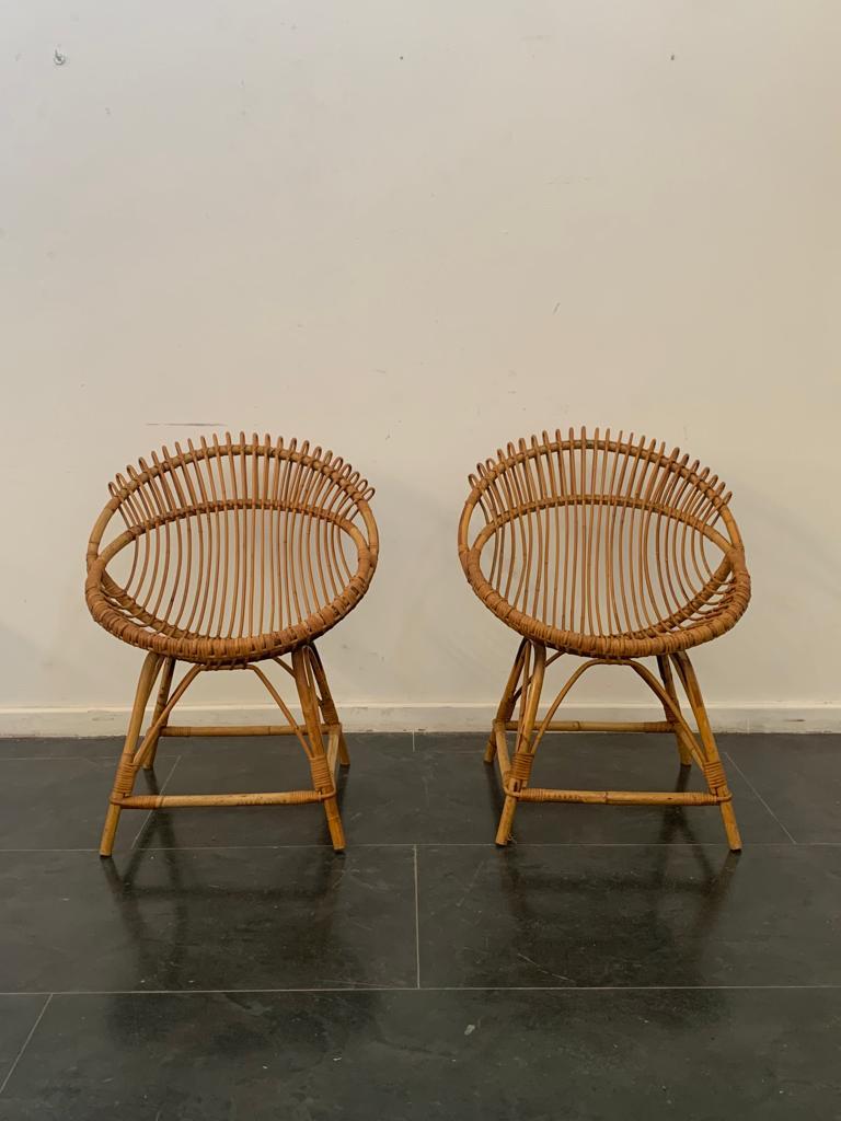 Bamboo Armchairs, 1950s, Set of 2 For Sale 3