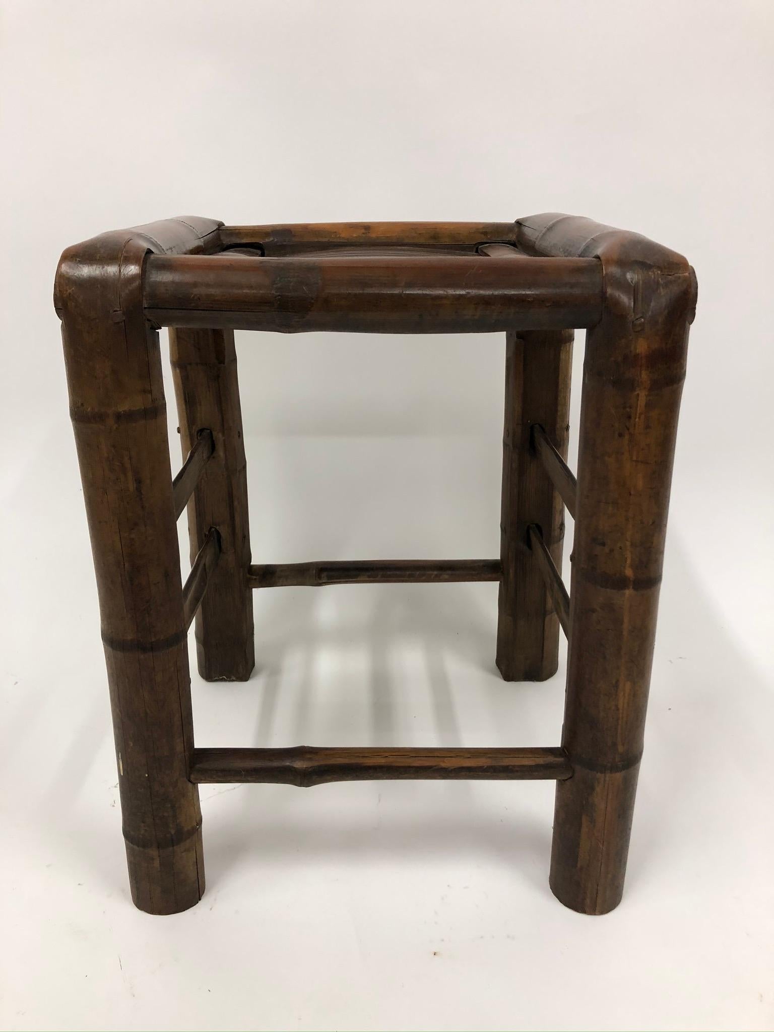 Asiatique Tabouret asiatique bambou en vente