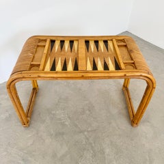 Tavolo da backgammon in bambù, anni '70, USA