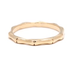 Bamboo Band Ring, 14k Yellow Gold, Ring Size 6.5, Stackable