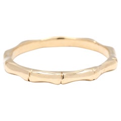 Bamboo Band Ring, 14k Yellow Gold, Ring Size 6.5, Stackable