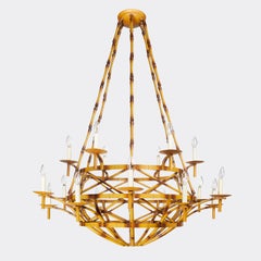 Bamboo Basket Chandelier by David Duncan Studio