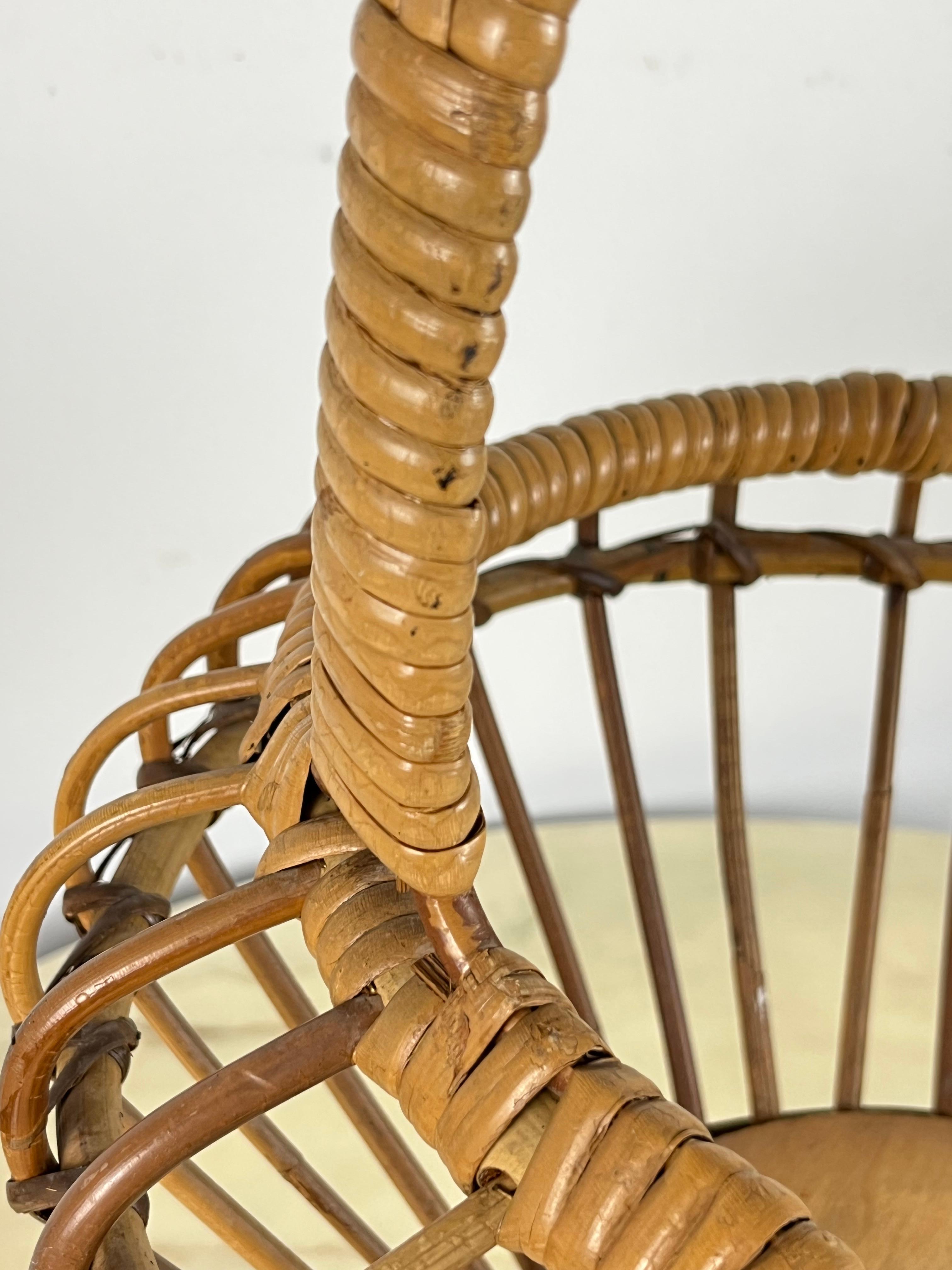 Other Bamboo Basket, Italy, 1960s. For Sale