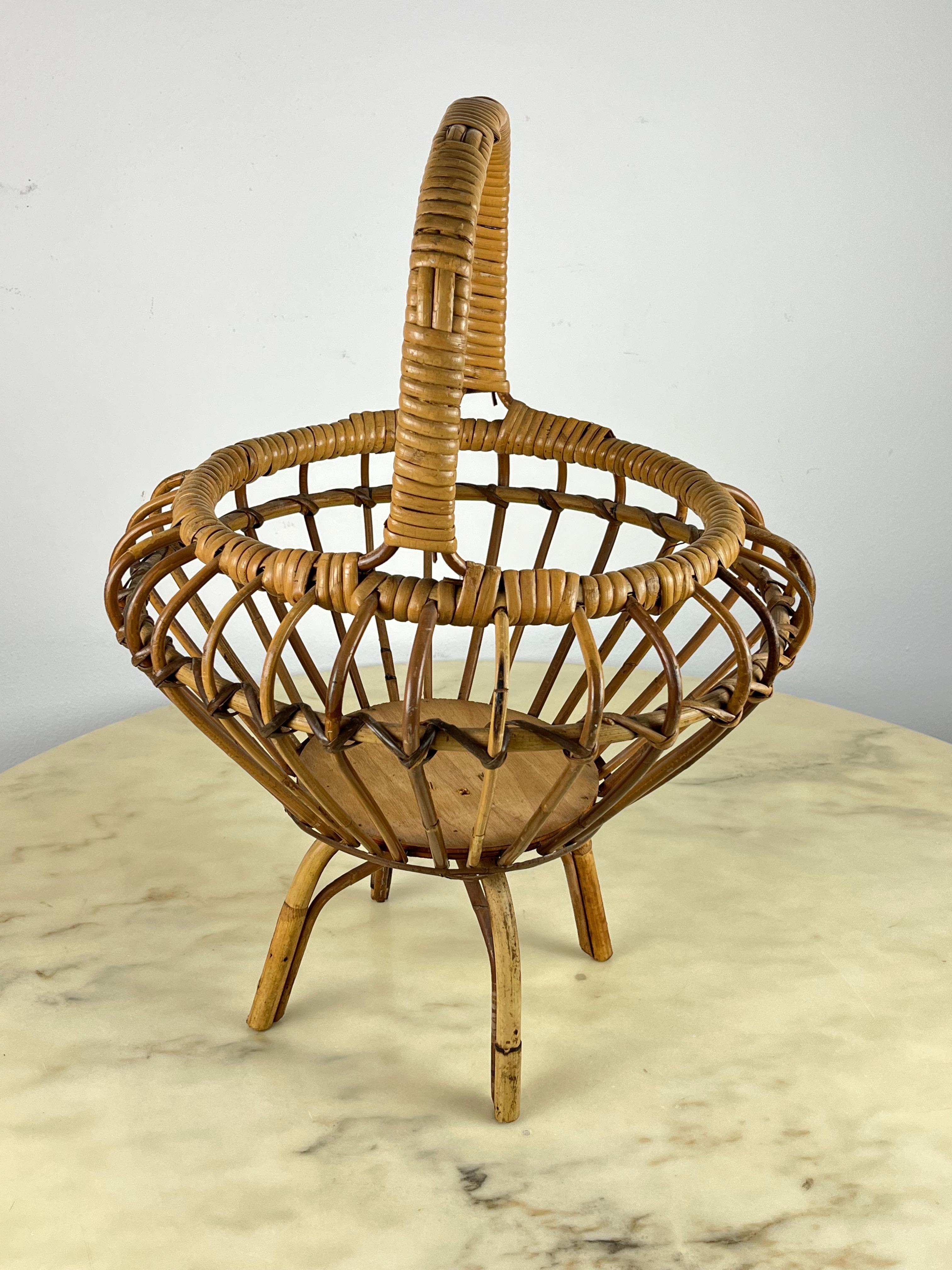 Bamboo Basket, Italy, 1960s. For Sale 1
