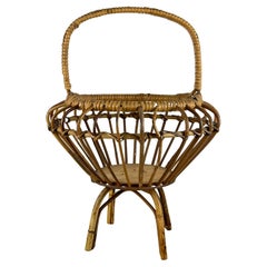 Vintage Bamboo Basket, Italy, 1960s.