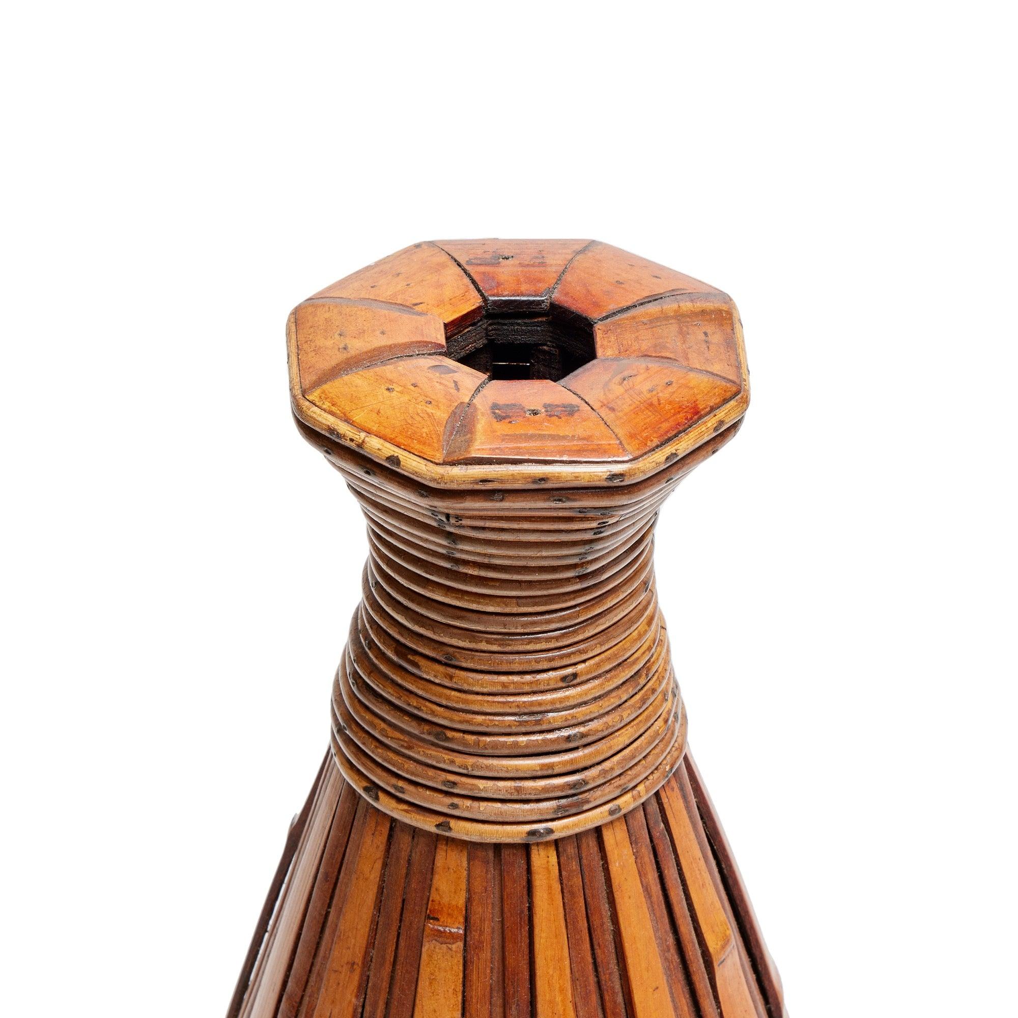 Asian Bamboo Basket Sculpture from Asia For Sale