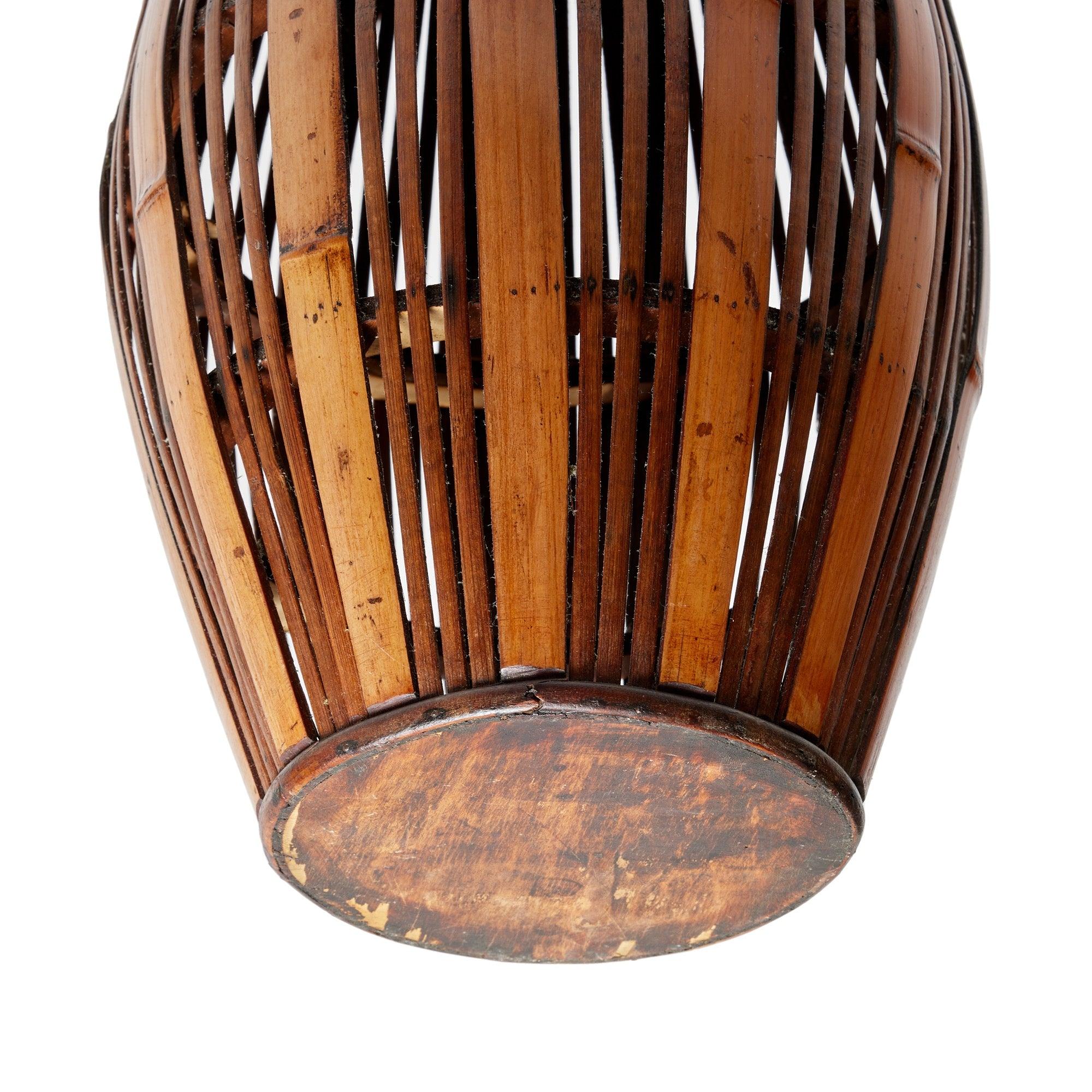 Bamboo Basket Sculpture from Asia In Excellent Condition For Sale In Sagaponack, NY