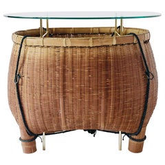 Bamboo Basket Table Ryosuke Harashima Contemporary Zen Japanese Mingei