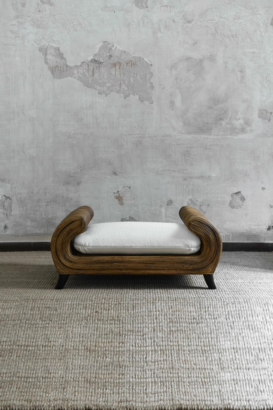 Italian Bamboo Bench By Vivai Del Sud With Wooden Legs, Italy 1970