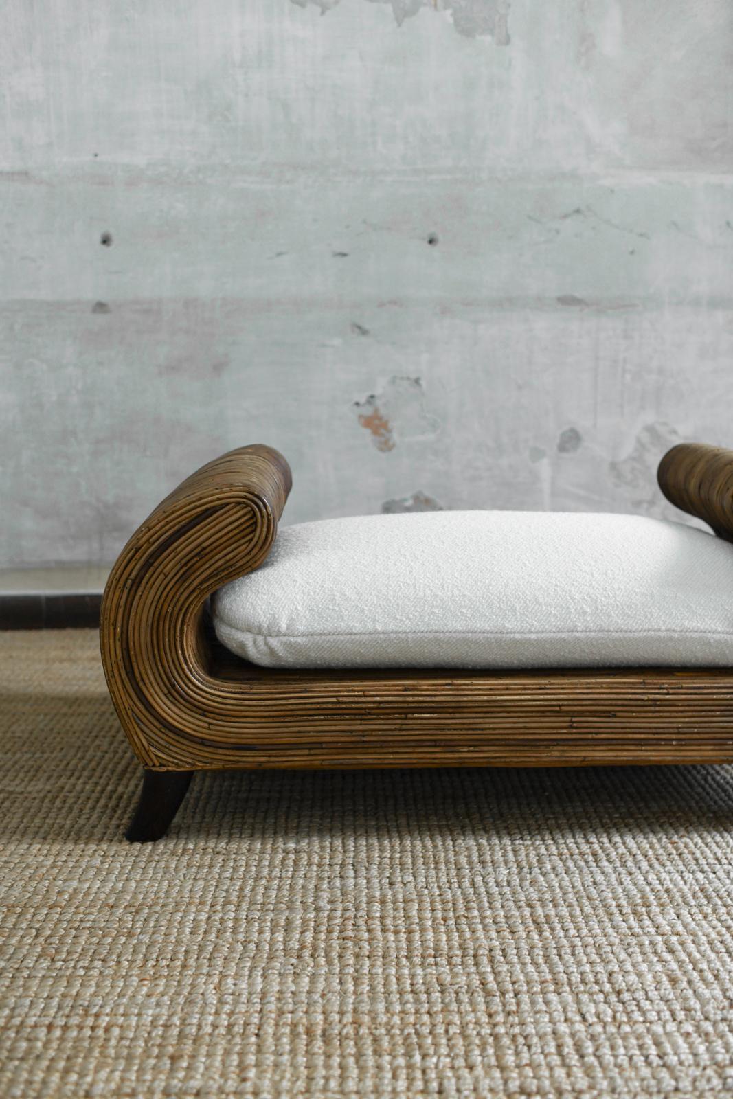 Bamboo Bench By Vivai Del Sud With Wooden Legs, Italy 1970 In Good Condition In Roma, RM