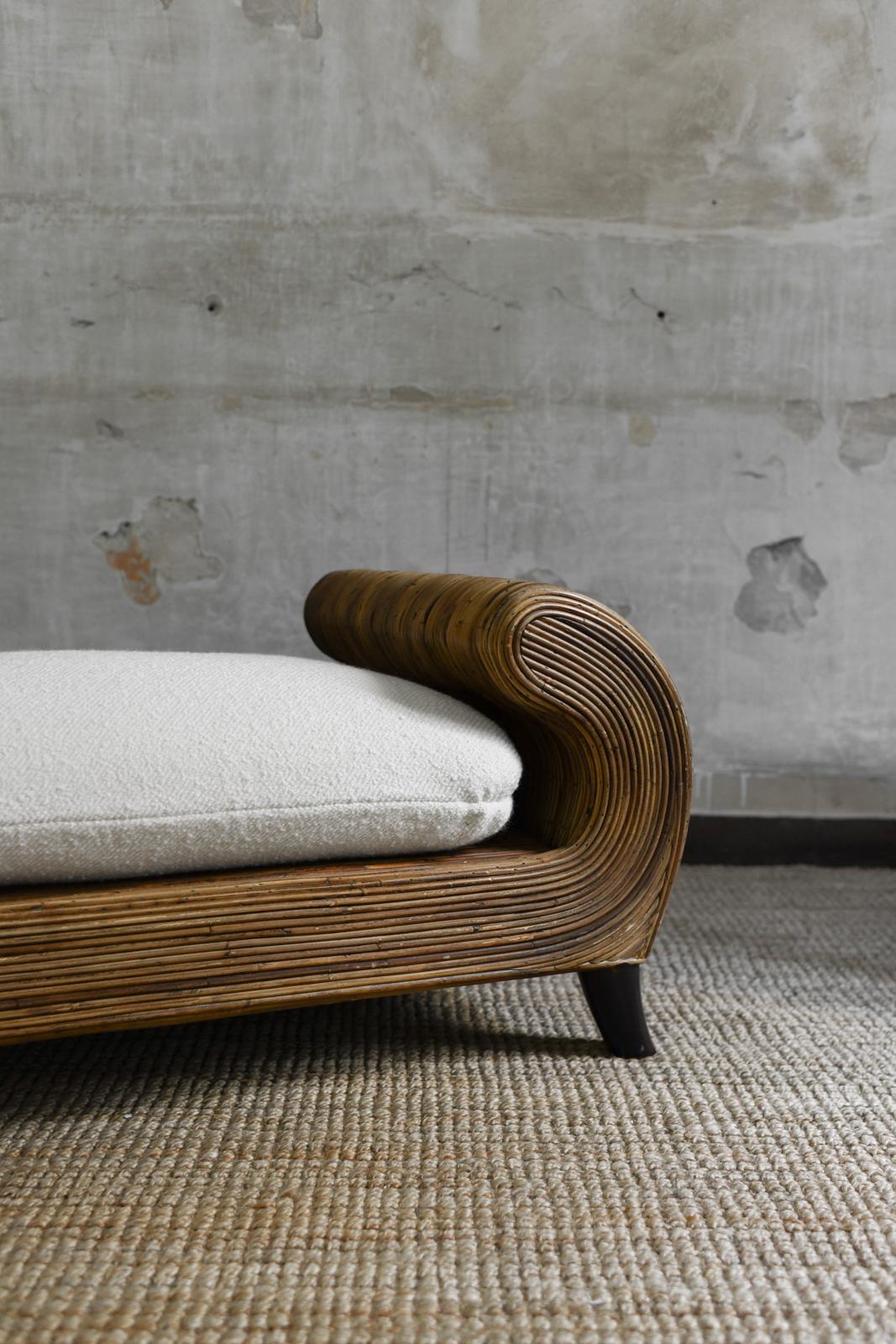 Late 20th Century Bamboo Bench By Vivai Del Sud With Wooden Legs, Italy 1970