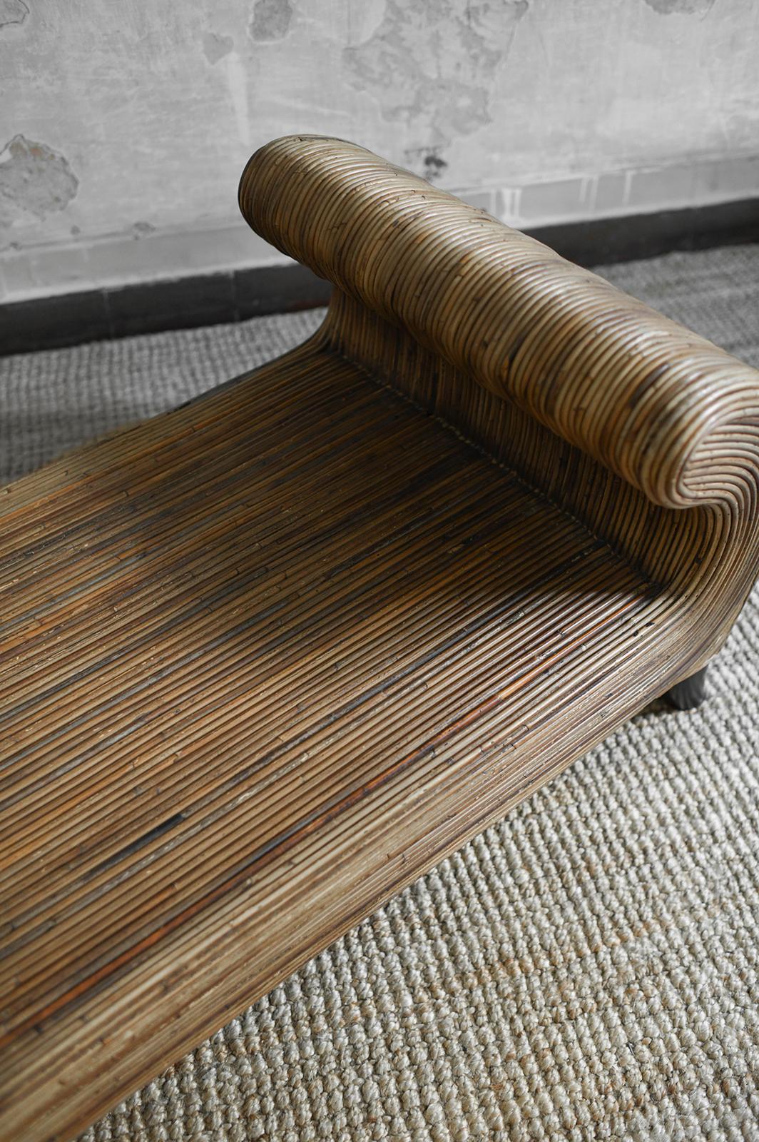 Bamboo Bench By Vivai Del Sud With Wooden Legs, Italy 1970 2