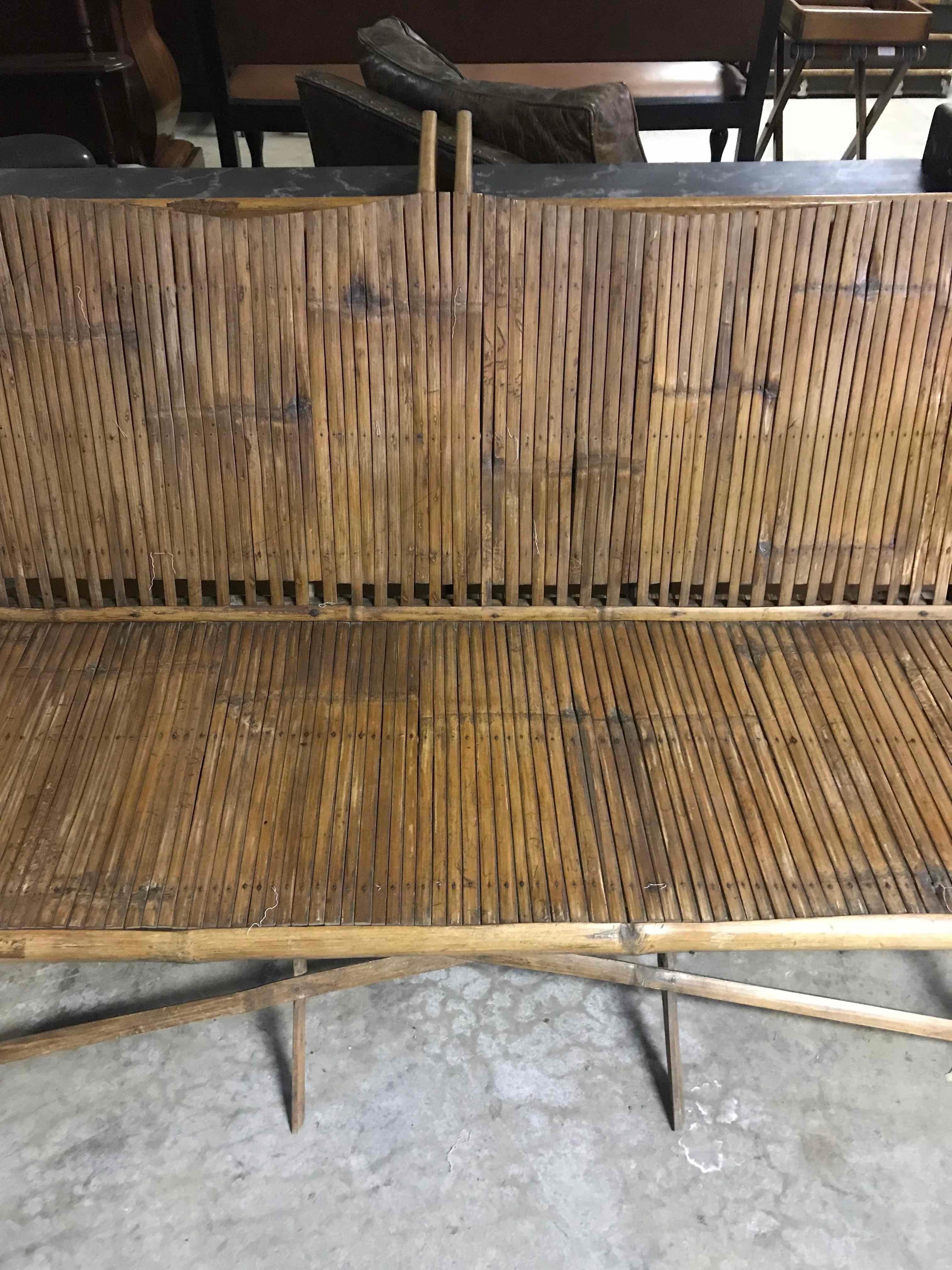 Bamboo Bench In Good Condition In Los Angeles, CA