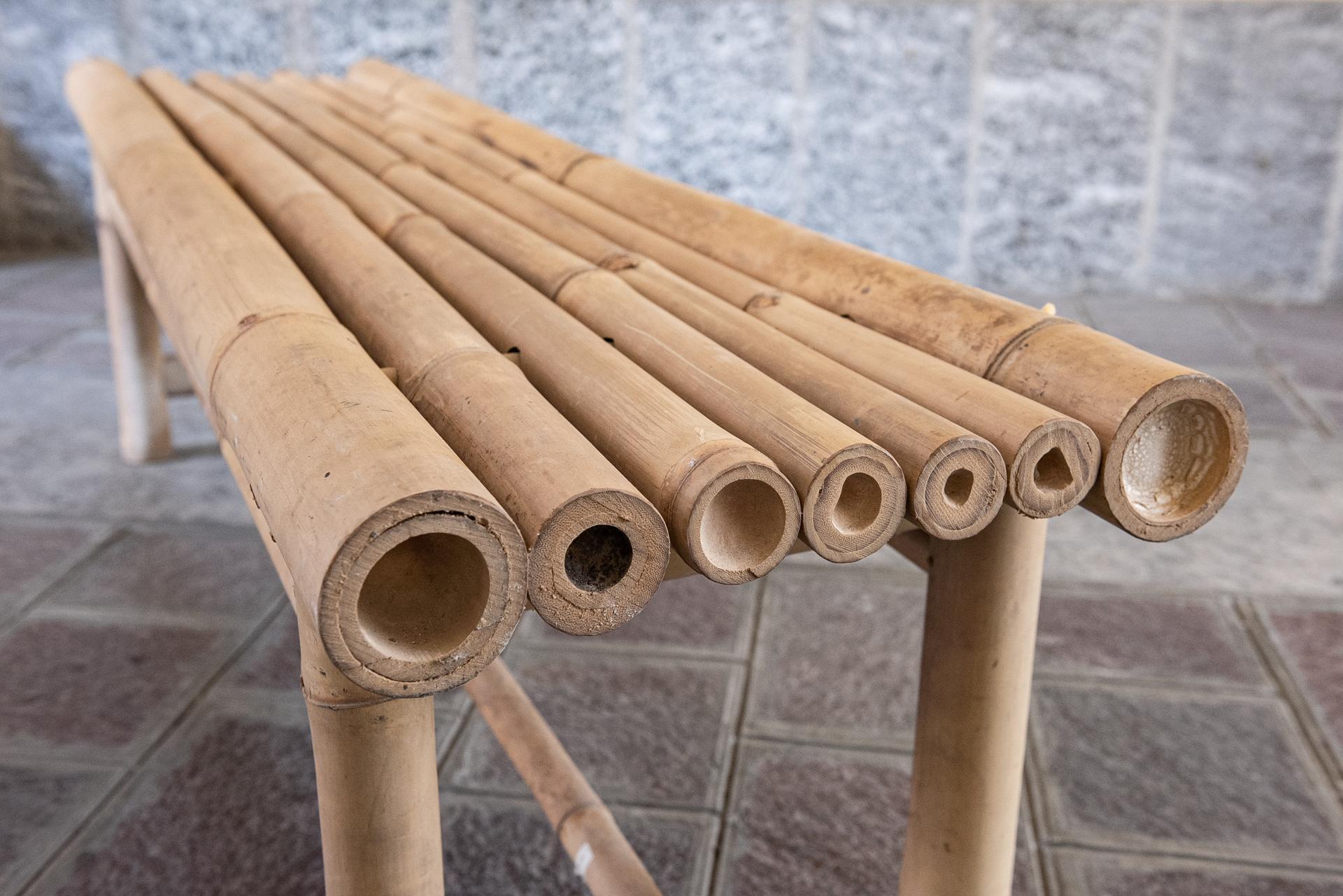 Hand-Crafted Bamboo Bench For Sale
