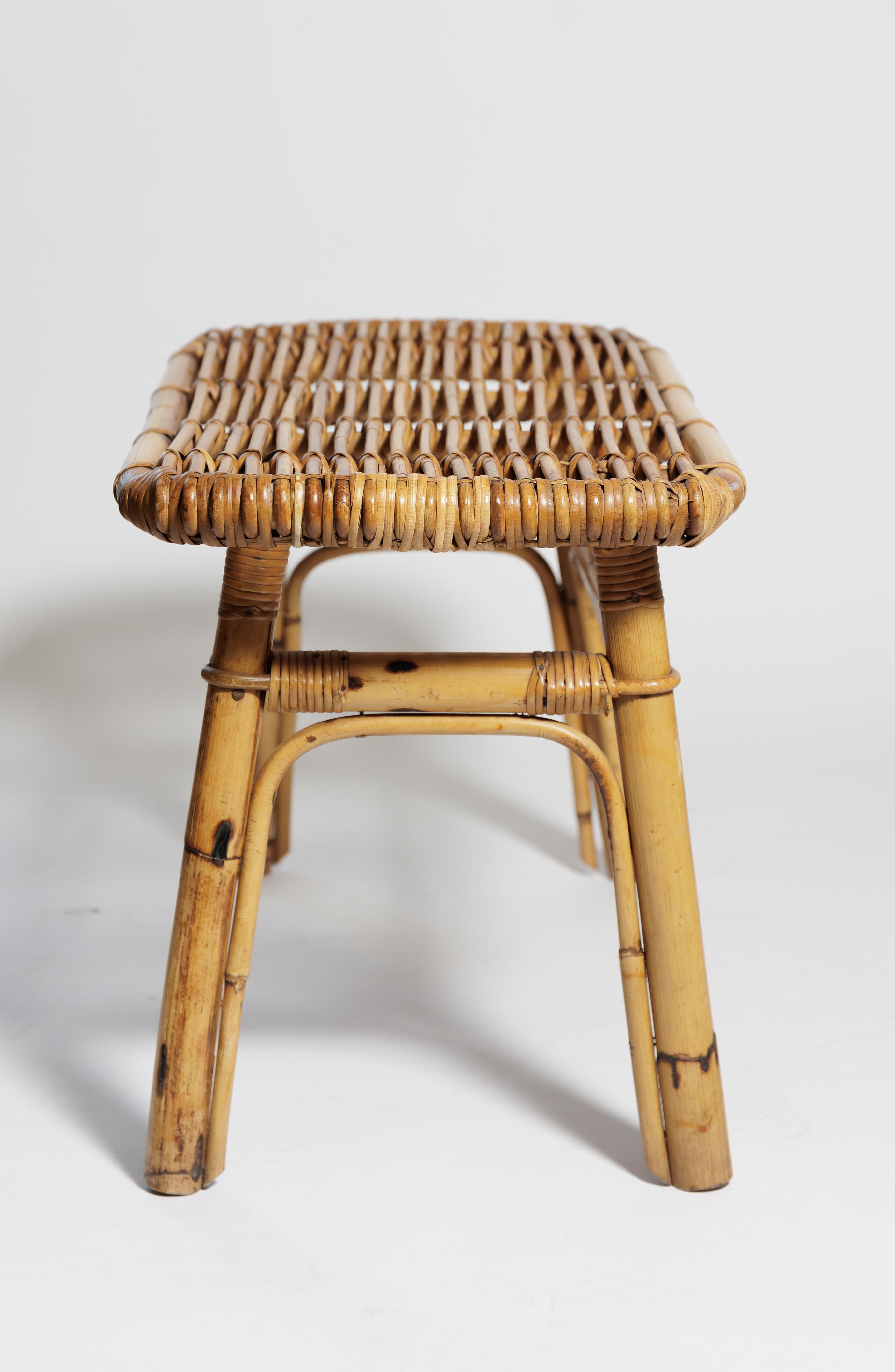 Bamboo Bench In Good Condition For Sale In Bridgehampton, NY