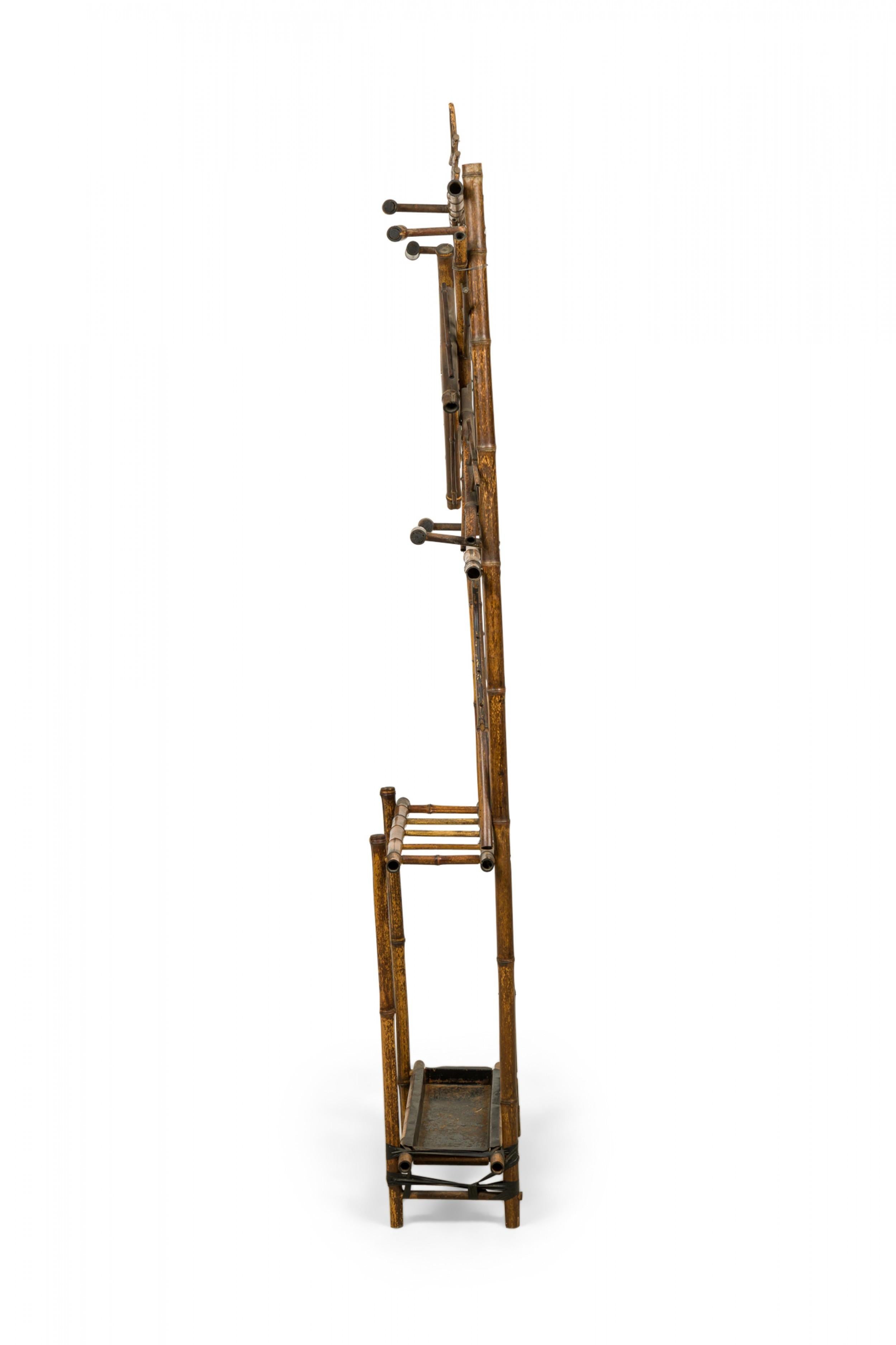 Bamboo Bentwood Standing Hat Rack / Umbrella Stand with Mirror 5