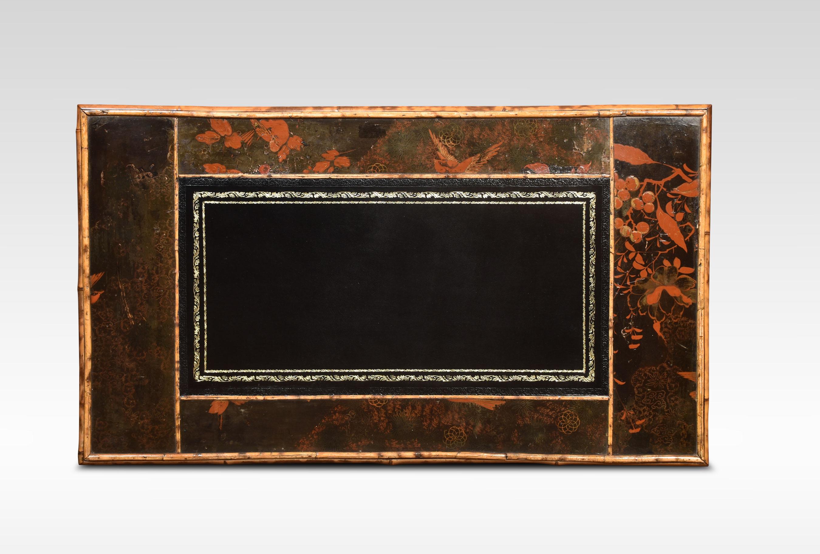 Bamboo Black Lacquered Writing Desk 1