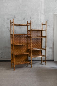 Bamboo Bookshelf With Pressed Bamboo Panels, 1970