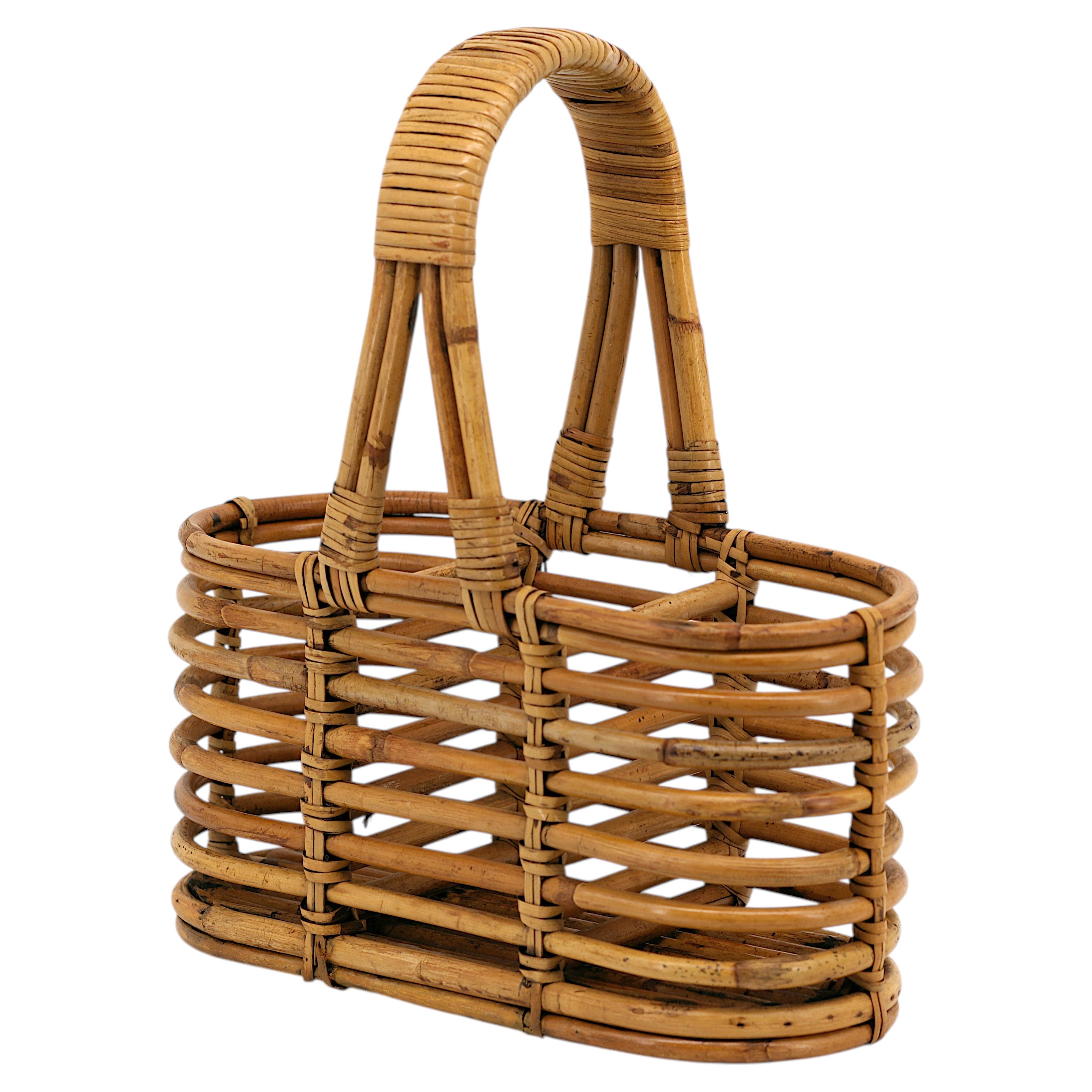 Bamboo Bottle Holder by Louis Sognot, Mid-Century Modern, France